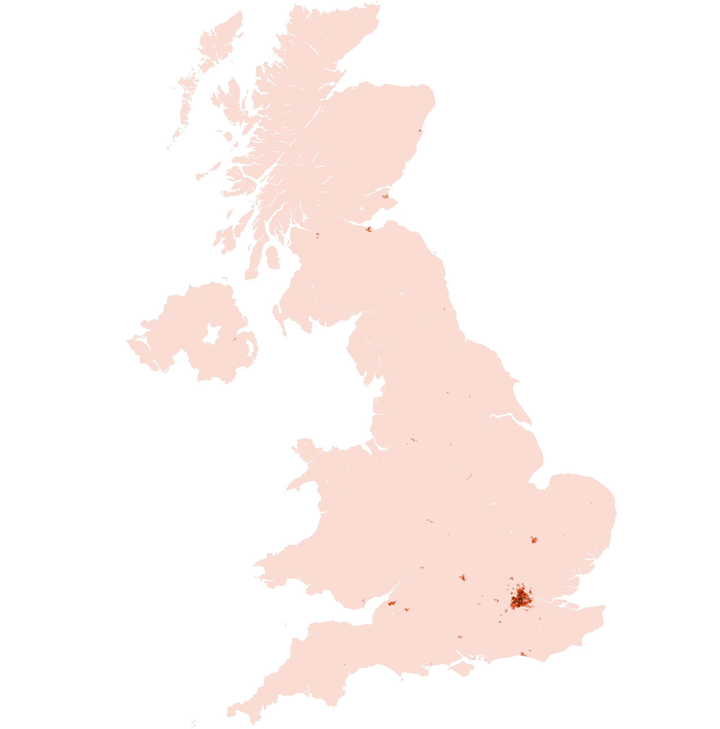 UK map showing Metroculturals clustered around London